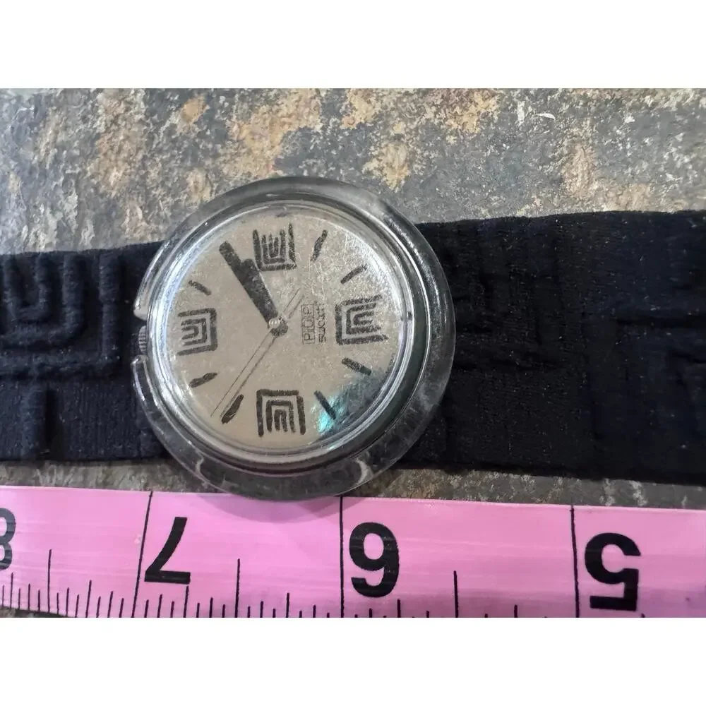 Vintage 1990s Swatch POP Watch – Black Strap – Swiss Made – Working